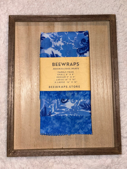 Beeswax Food Wrap Family Pack  Small 8”x 8”,  Medium 10” x 10”,  Large  14” x 14”,  X-Large 16” x 16”