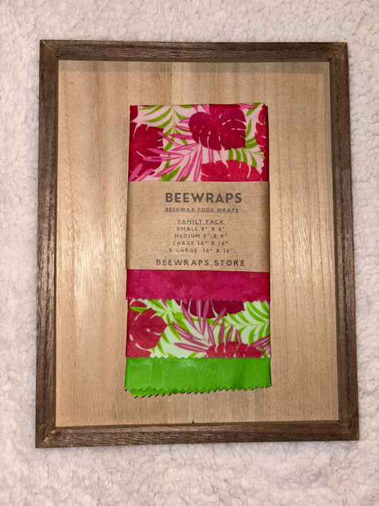 Beeswax Food Wrap Family Pack  Small 8”x 8”,  Medium 10” x 10”,  Large  14” x 14”,  X-Large 16” x 16”